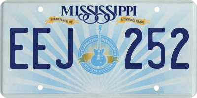 MS license plate EEJ252