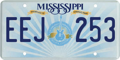 MS license plate EEJ253