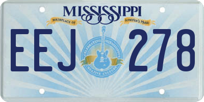 MS license plate EEJ278