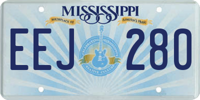 MS license plate EEJ280