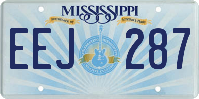 MS license plate EEJ287