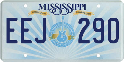 MS license plate EEJ290