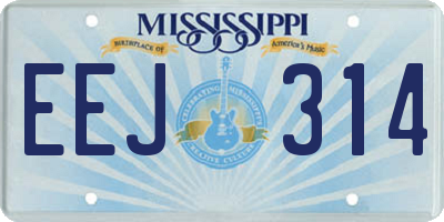 MS license plate EEJ314