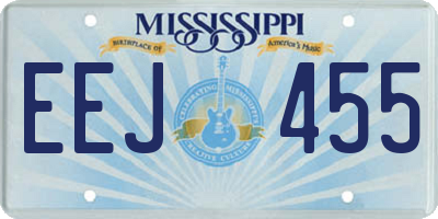 MS license plate EEJ455