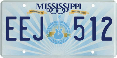 MS license plate EEJ512