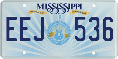 MS license plate EEJ536