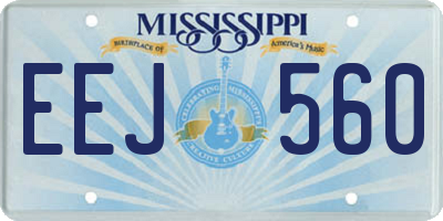 MS license plate EEJ560