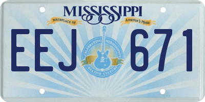 MS license plate EEJ671