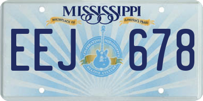 MS license plate EEJ678