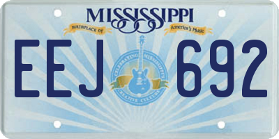 MS license plate EEJ692