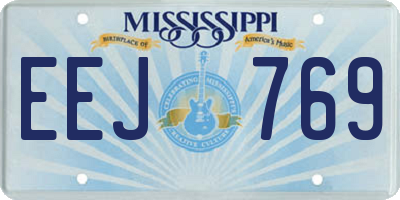 MS license plate EEJ769