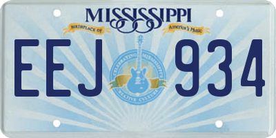 MS license plate EEJ934