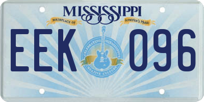 MS license plate EEK096