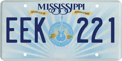 MS license plate EEK221