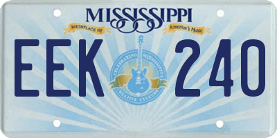 MS license plate EEK240