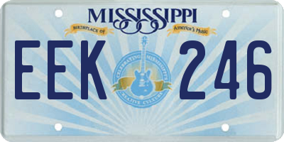MS license plate EEK246
