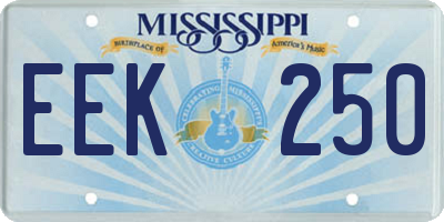 MS license plate EEK250