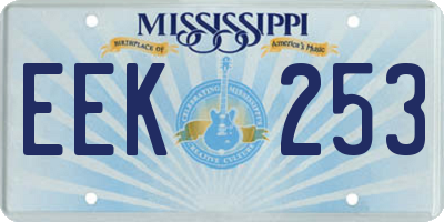 MS license plate EEK253