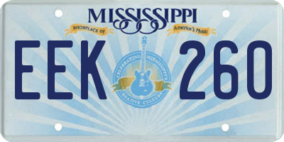 MS license plate EEK260