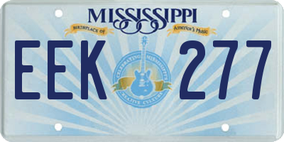 MS license plate EEK277