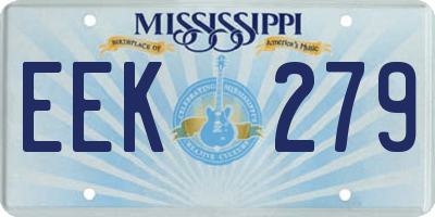 MS license plate EEK279