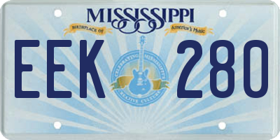 MS license plate EEK280