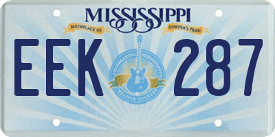MS license plate EEK287