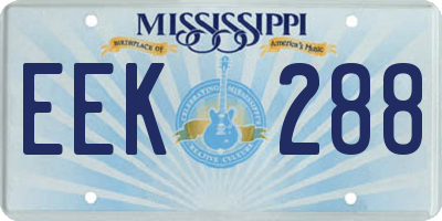 MS license plate EEK288