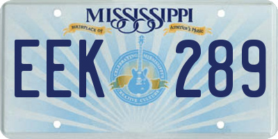 MS license plate EEK289