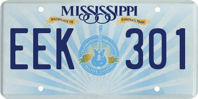 MS license plate EEK301