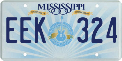 MS license plate EEK324