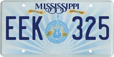 MS license plate EEK325