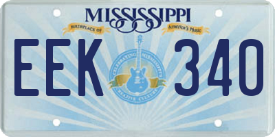 MS license plate EEK340