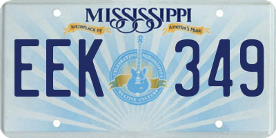 MS license plate EEK349