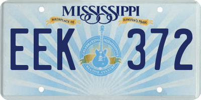 MS license plate EEK372