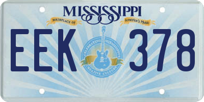 MS license plate EEK378