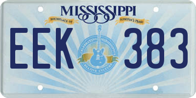 MS license plate EEK383
