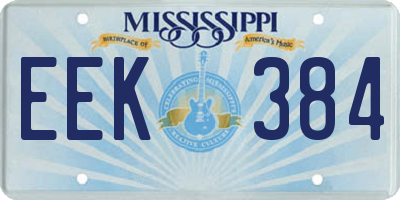 MS license plate EEK384