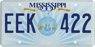 MS license plate EEK422