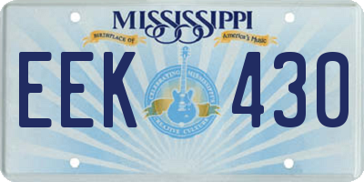 MS license plate EEK430