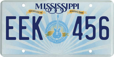 MS license plate EEK456