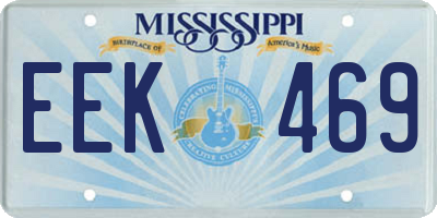 MS license plate EEK469