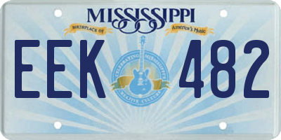MS license plate EEK482