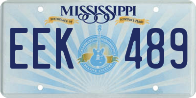 MS license plate EEK489