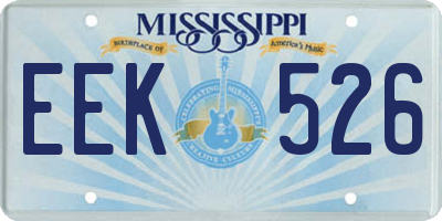 MS license plate EEK526
