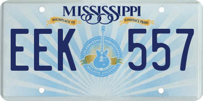 MS license plate EEK557