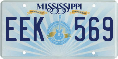 MS license plate EEK569