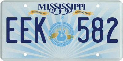 MS license plate EEK582