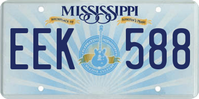 MS license plate EEK588