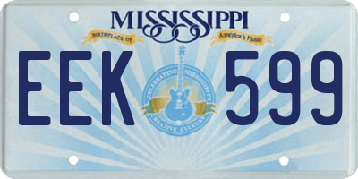 MS license plate EEK599